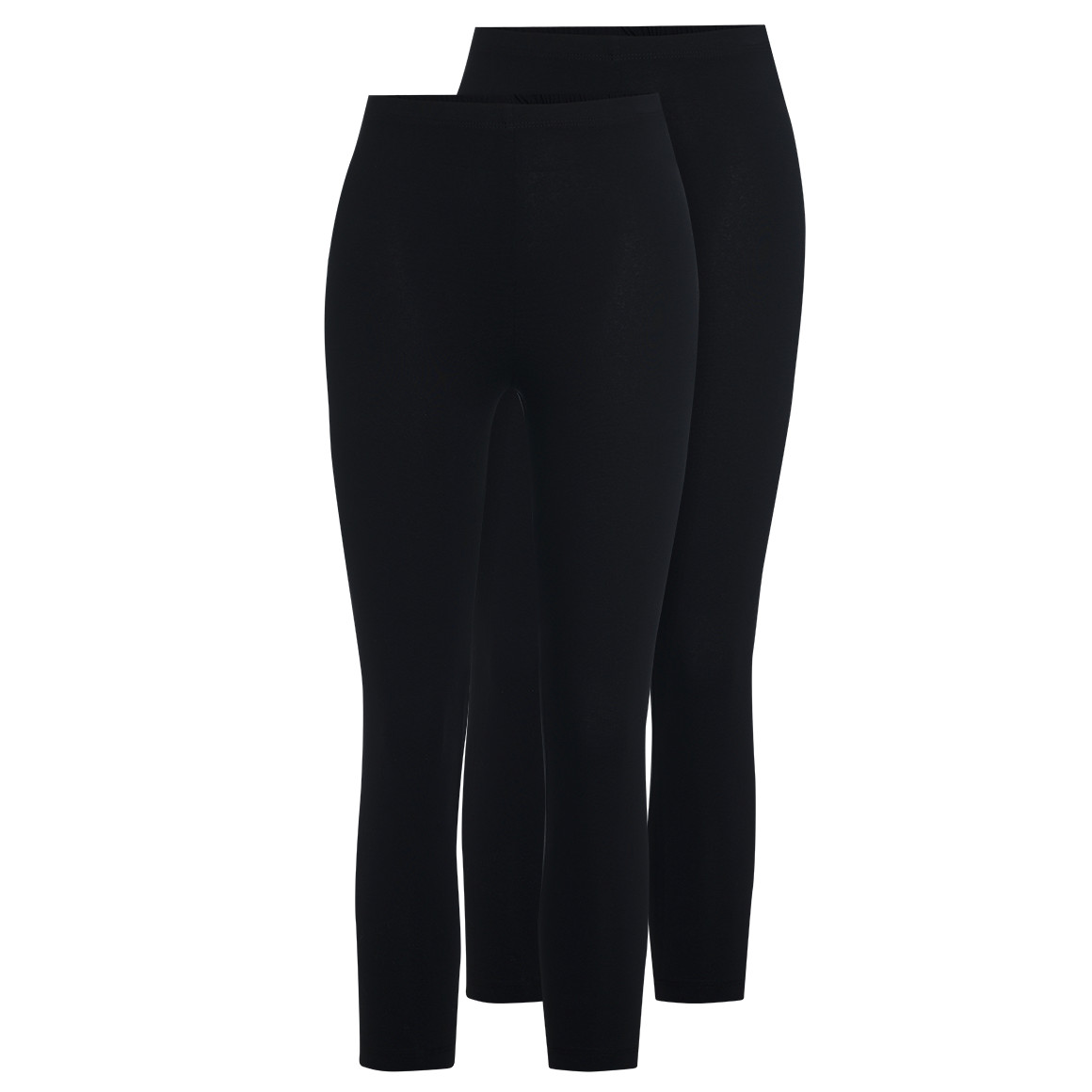 Famy 2 Damen 3/4-Leggings unifarben schwarz