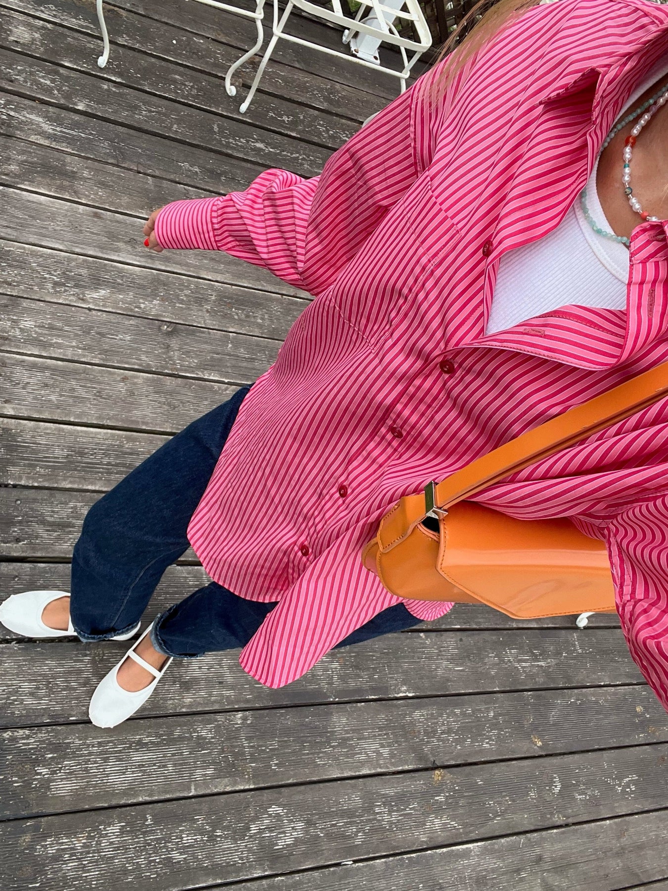 Jjxx Jxjamie Ls Relaxed Poplin Shirt 4235856 cerise stripe