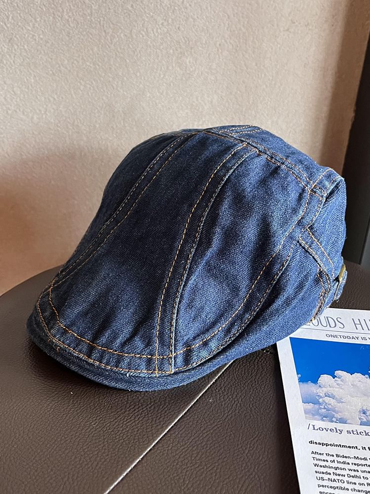 Cap Station - Denim krantenjongenspet