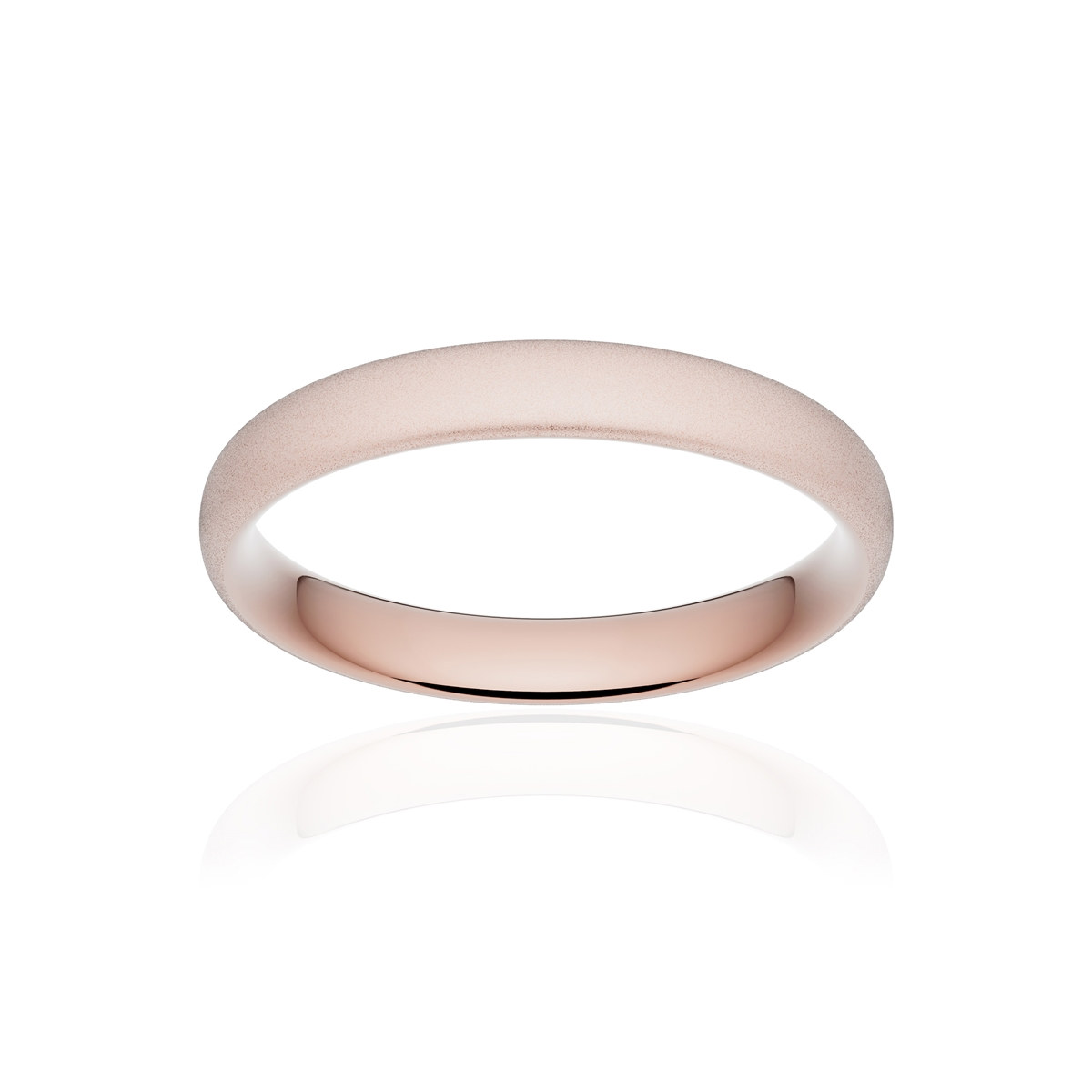 Alliance or 750 rose sablé ruban confort 3,5mm