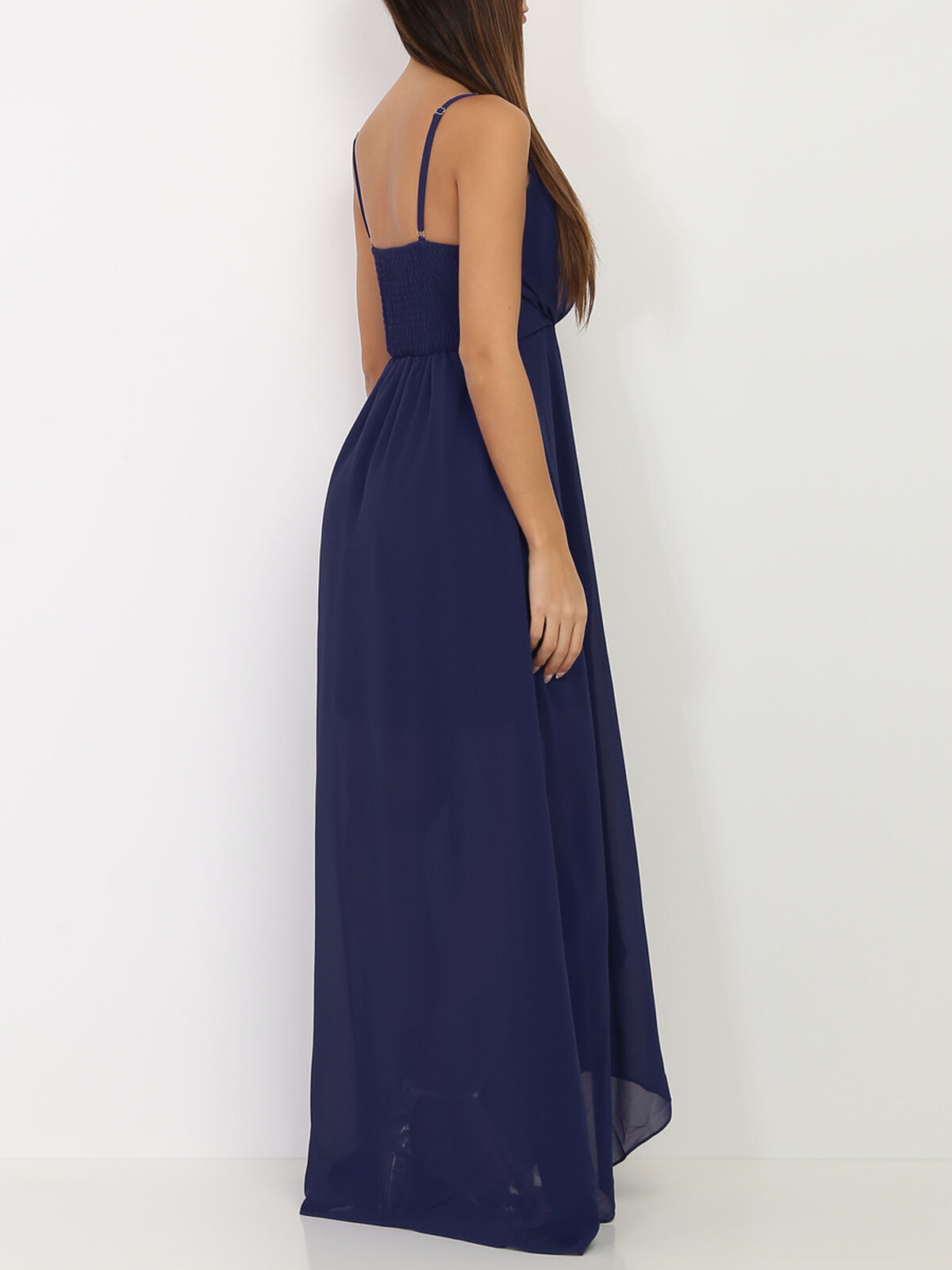 Robe de soirée longue grandes tailles- Bleu marine