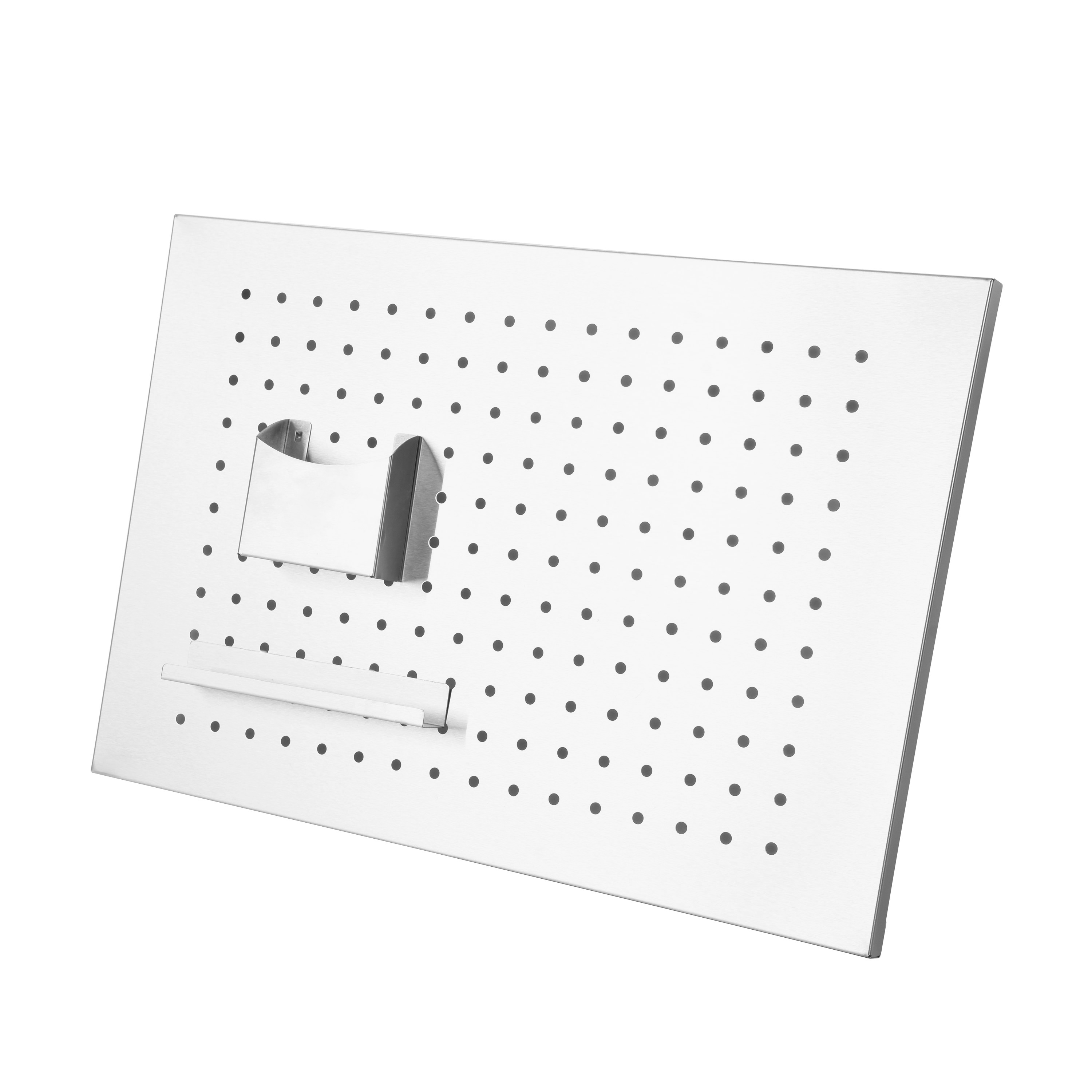 Magnettafel Lochwand Edelstahl 50 x 34 cm