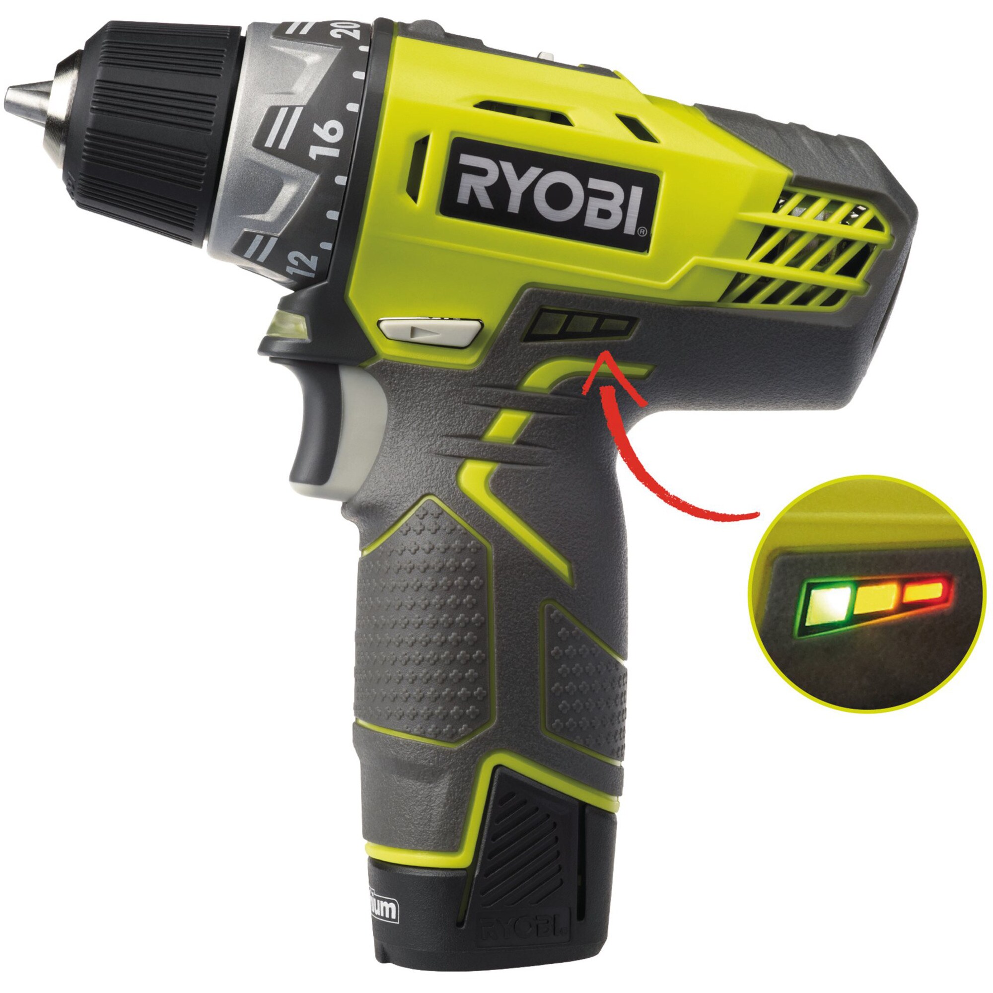 Ryobi Bohrschrauber Akku-Kompaktschrauber R12DD-220S, 12Volt