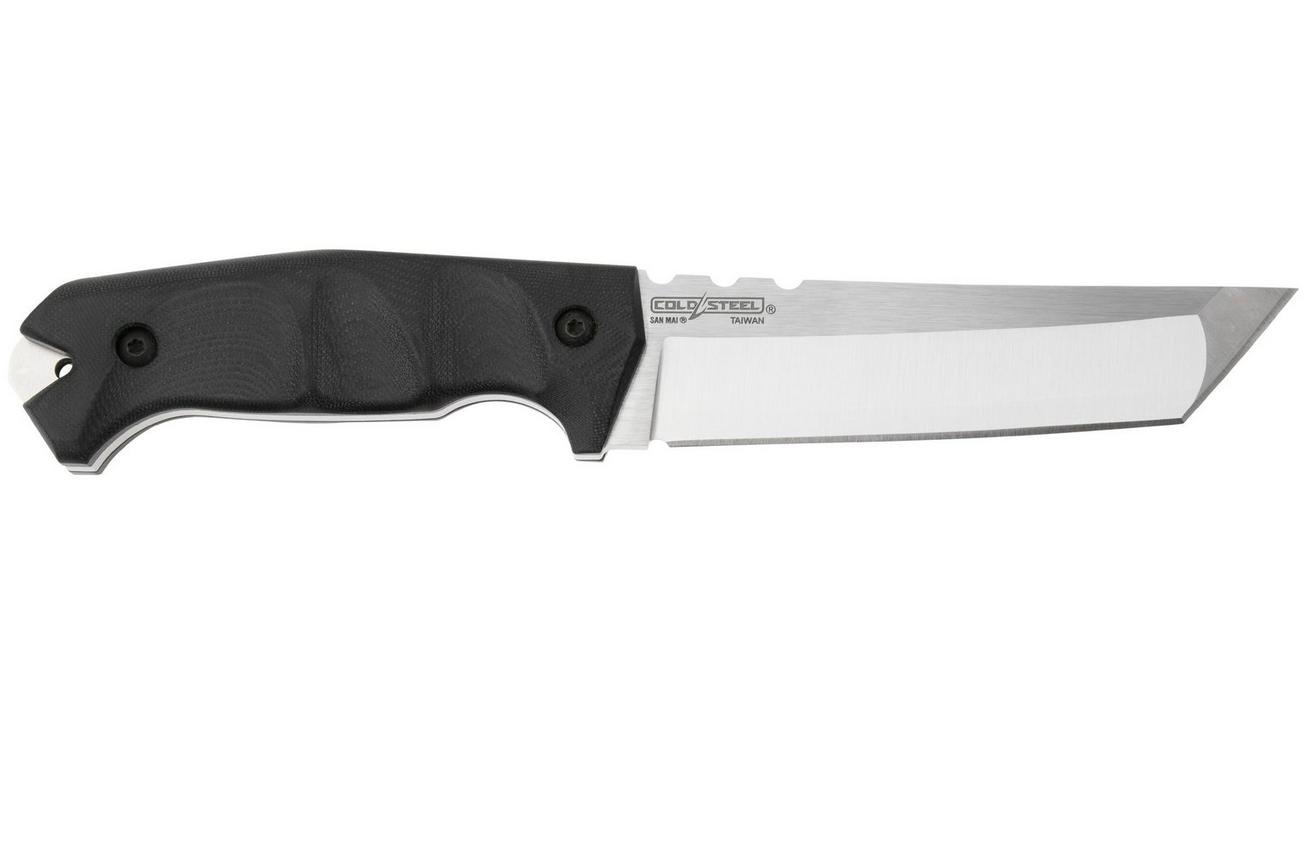 Cold Steel Warcraft Tanto 13U, Satin San Mai, Black G10 vaststaand mes, Lynn C Thompson design