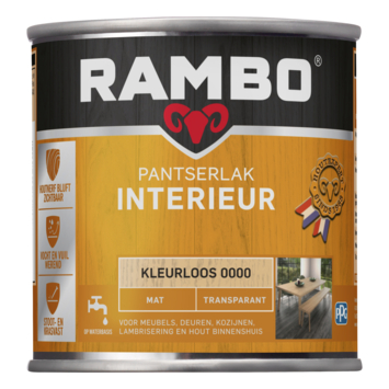 Rambo pantserlak interieur transparant mat kleurloos 250 ml