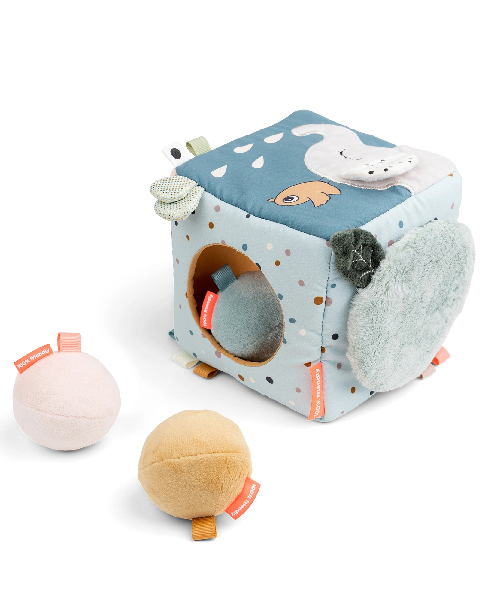 Stoff-Motorik-Würfel DEER FRIENDS (15cm) 5-teilig in bunt