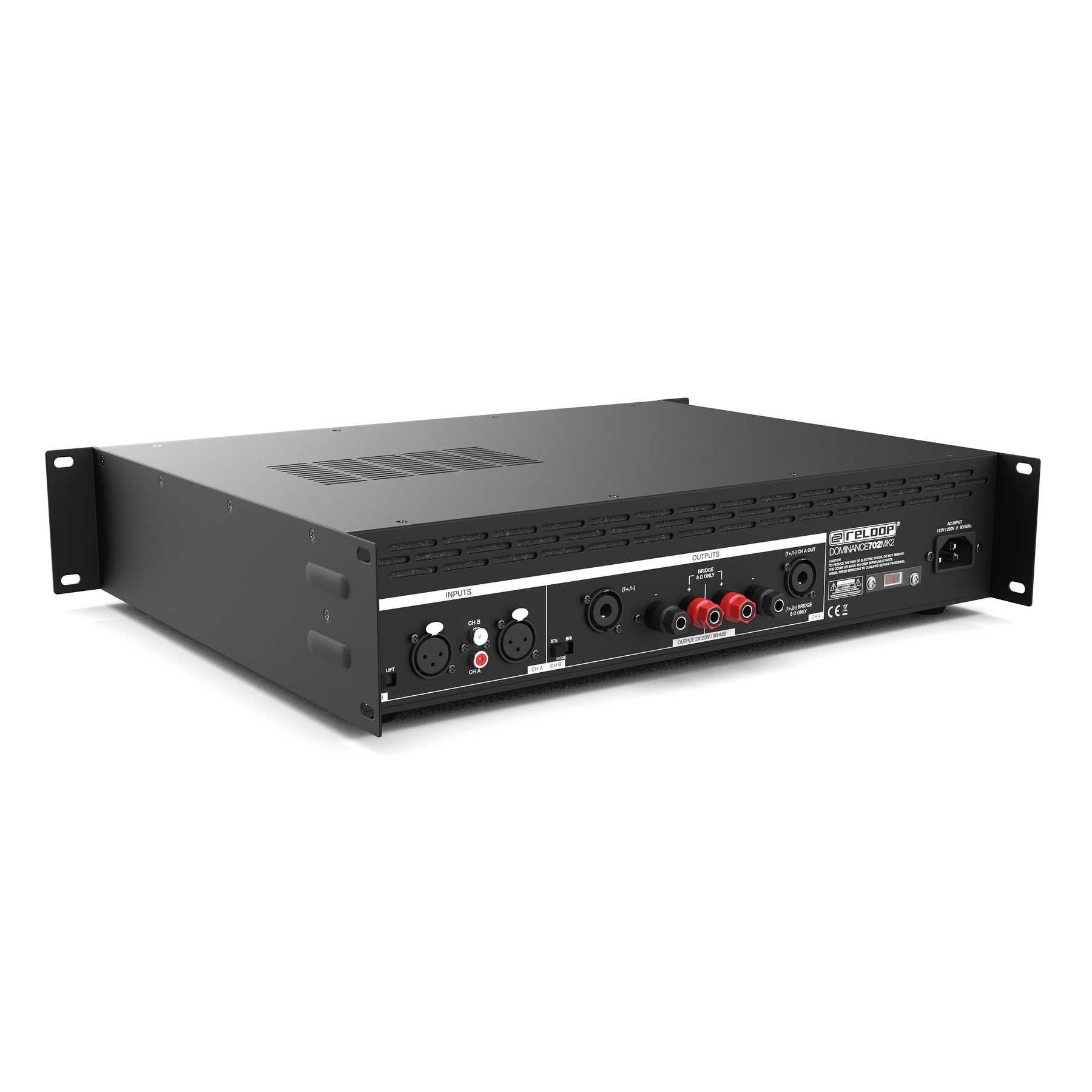 Reloop Dominance 702 MK2 versterker 360 Watt, 2x 120W @ 8 Ohm