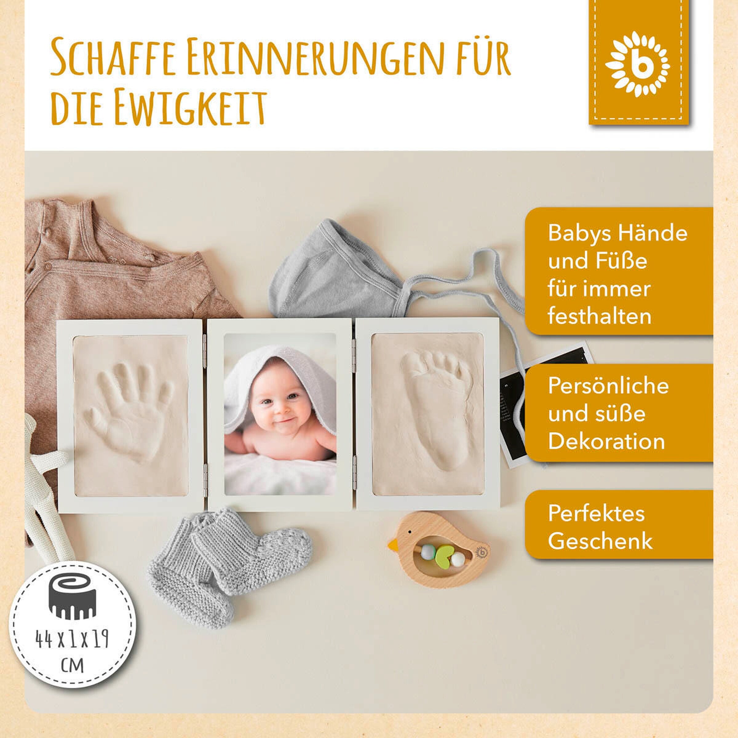 Bieco Abdruckbild Gipsabdruck Komplettset Weiß