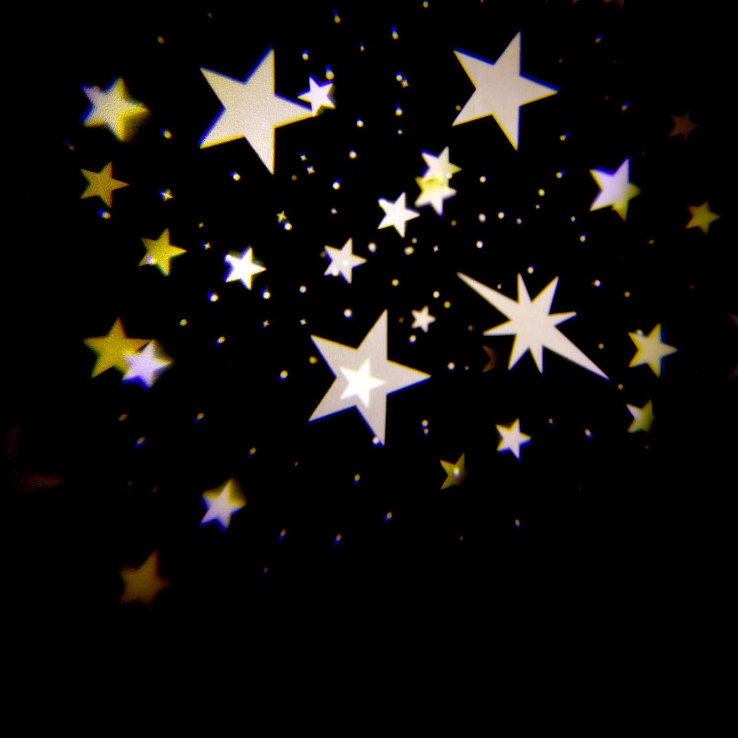 LED Kerze Weihnachten Sterne mit Projektion aus Kunststoff 15 cm