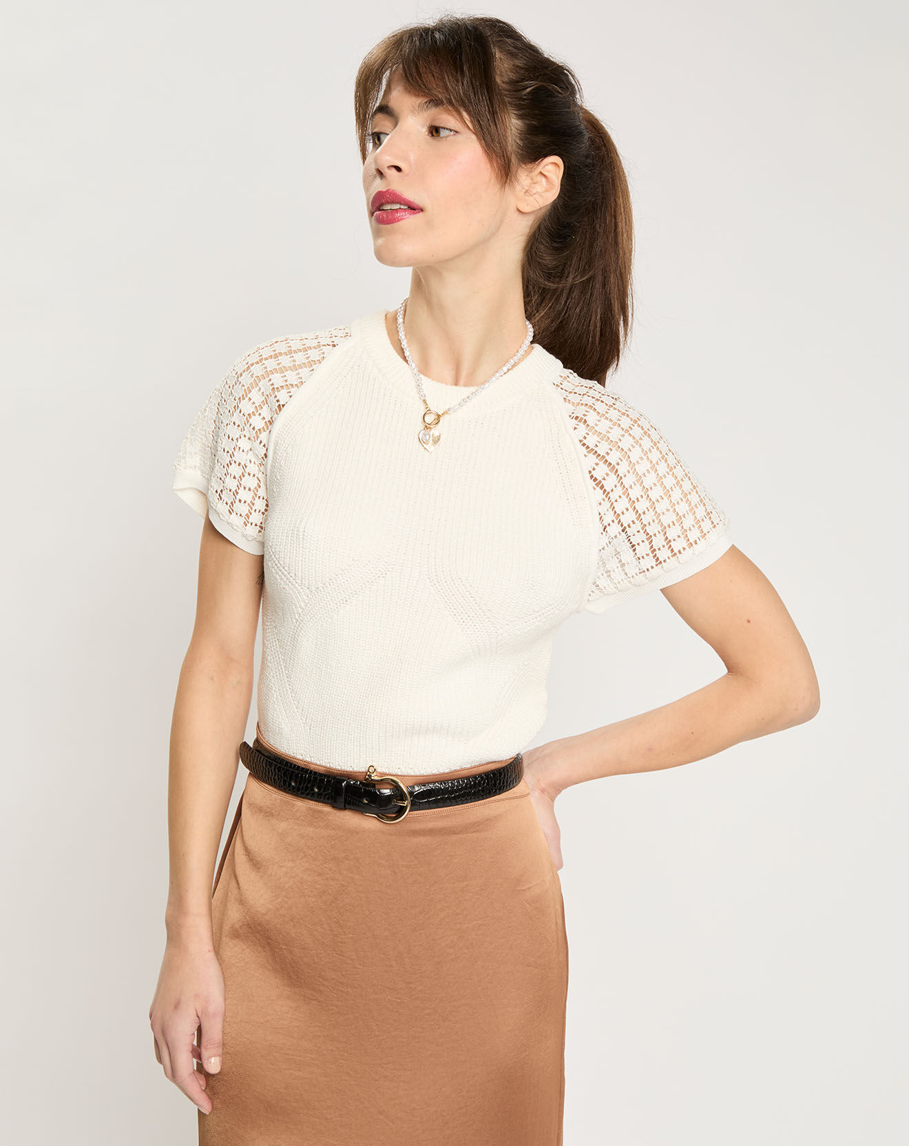 Zapa Top en maille Nautica écru