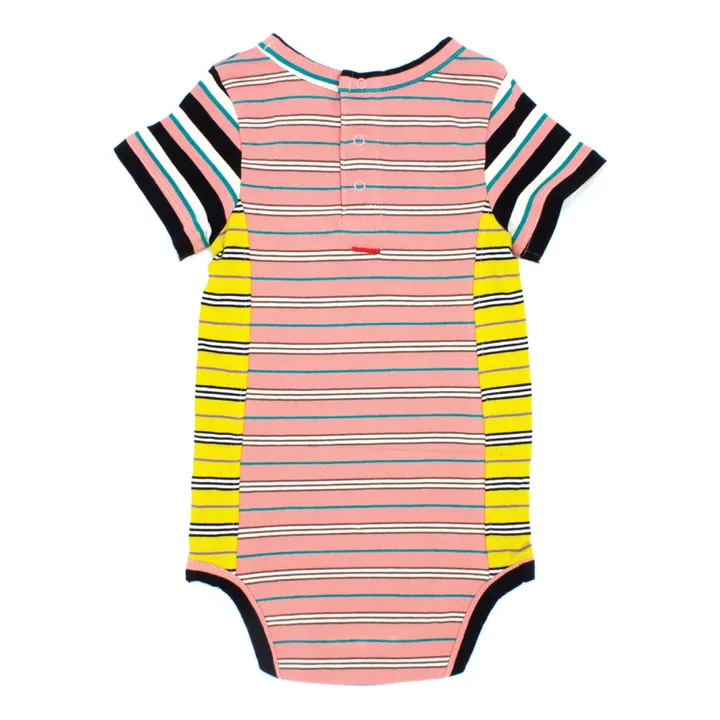 Esther Body Onesie Rayé Coton Bio | Corail