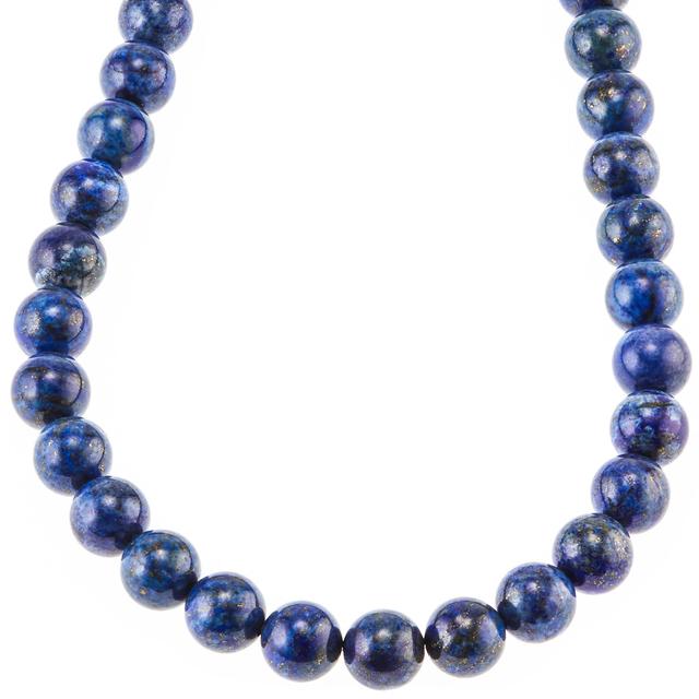 Kugel-Collier, Royal-Azurit rek., ca. 50 + 5 cm