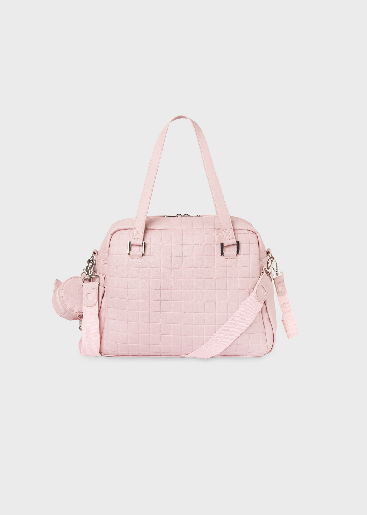 Bolsa acolchoada e porta-chupeta para bebê