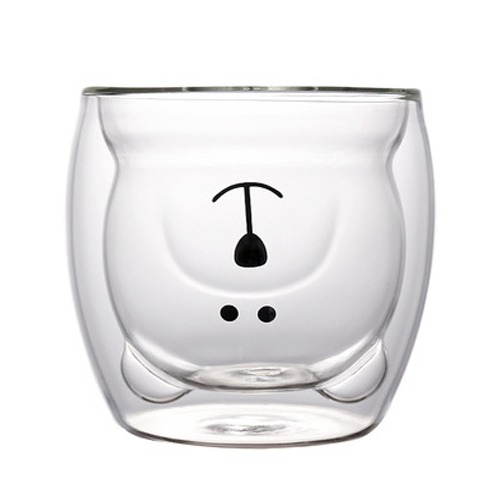 (250ml) Doppelwandiges Cappuccino Glas Kaffee Cup Tee Tasse - Bär