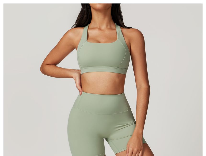 Skinniano - Effen sportbeha / yogashorts / yogabroek / set