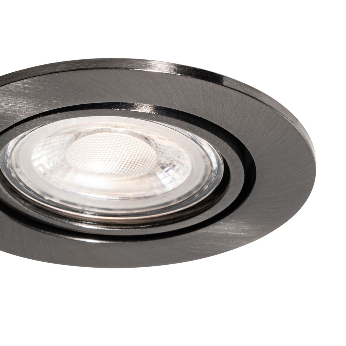 Moderne inbouwspot gunmetal GU10 50 mm rond kantelbaar - Cisco