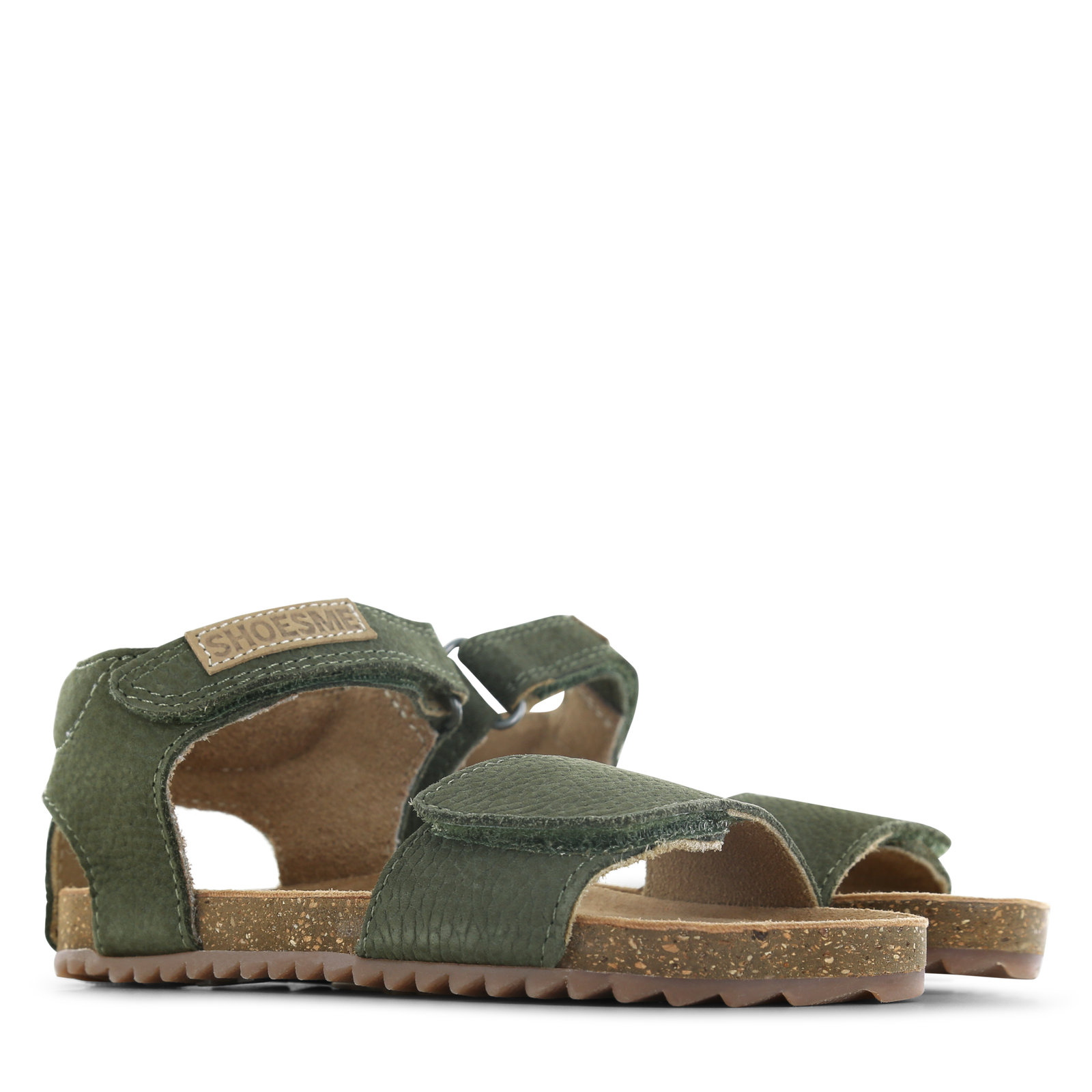 Shoesme groene sandaal met brede band Leer | Uni schoenen