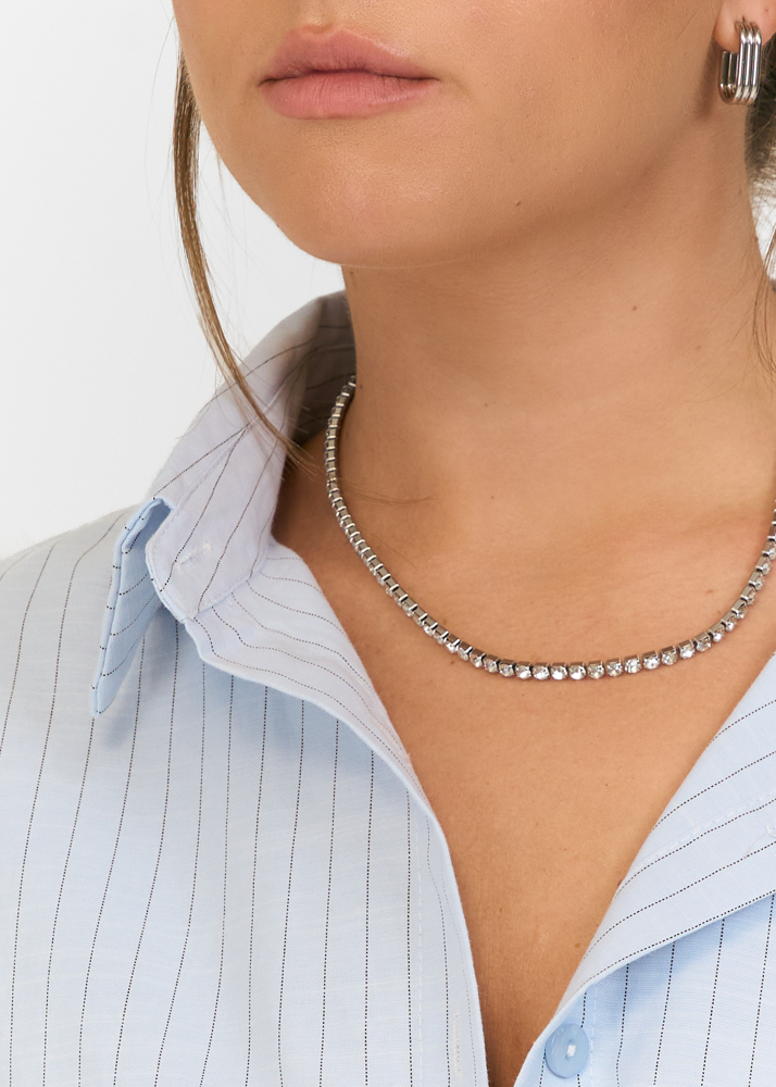 Tyla tennis ketting zilver