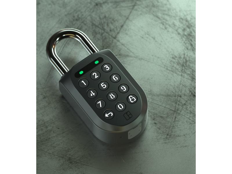 igloohome Sicherheitsschloss Padlock 2, Schwarz, Edelstahl Smartes, Bluetooth Vorhängeschloss mit Zahlenfeld