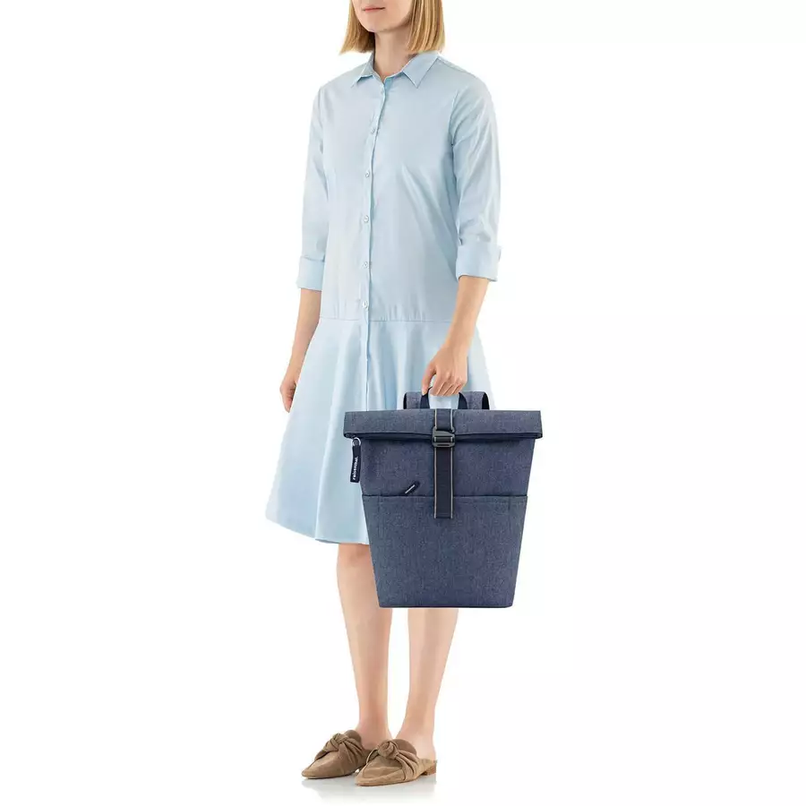 reisenthel travelling rolltop - Rucksack 15.6 53 cm herringbone dark blue