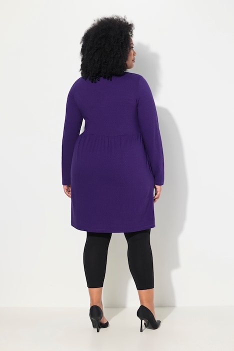 Longshirt, Jacquard, A-Linie, Rundhals, Langarm