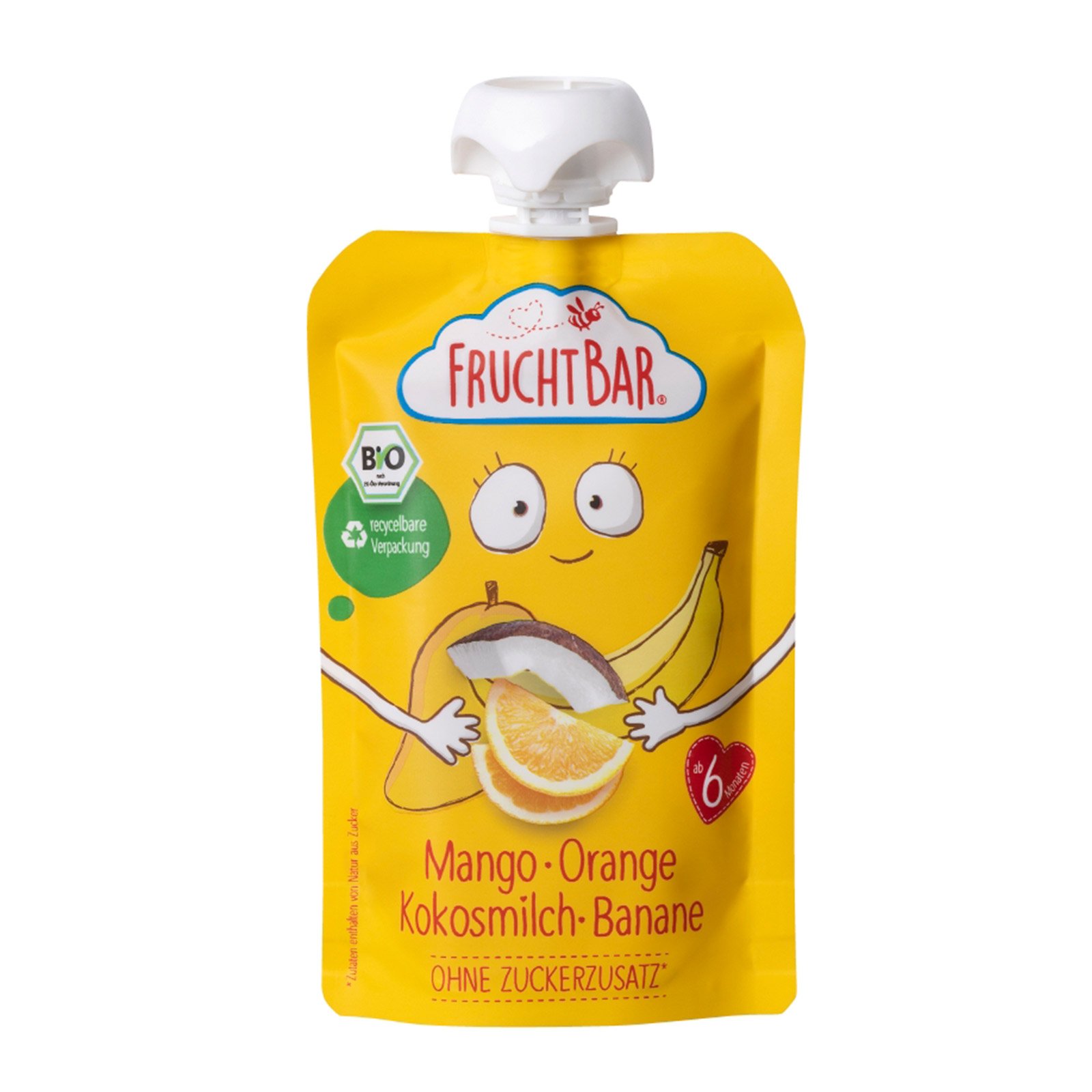 Fruchtbar Quetsche Mango Orange Kokosmilch Banane