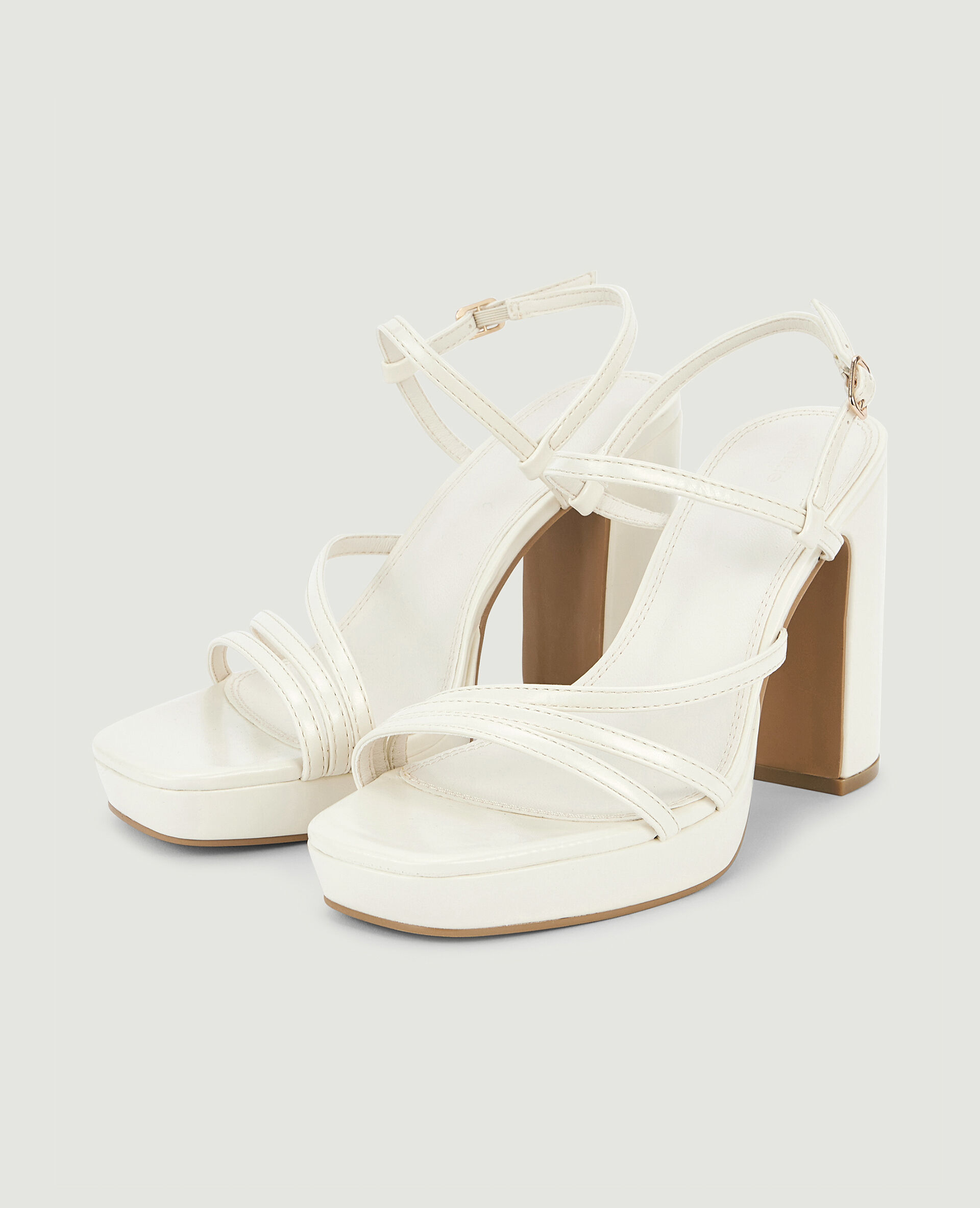 Sandales plateformes avec brides - Beige