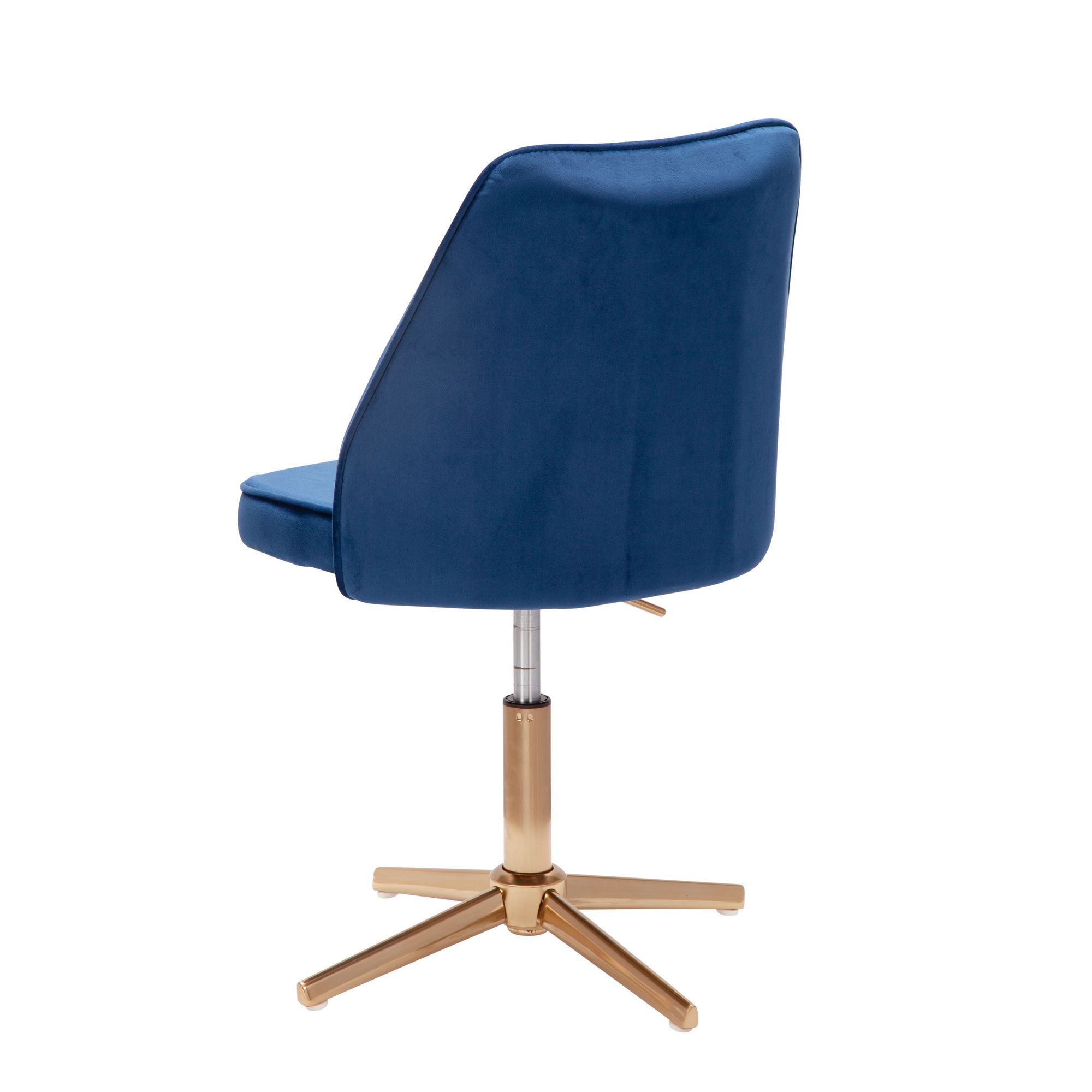 KADIMA DESIGN Samt Drehstuhl TANARO: Höhenverstellbar, 360° drehbar, Samtbezug, Eisenuntergestell, 120 kg Belastung.