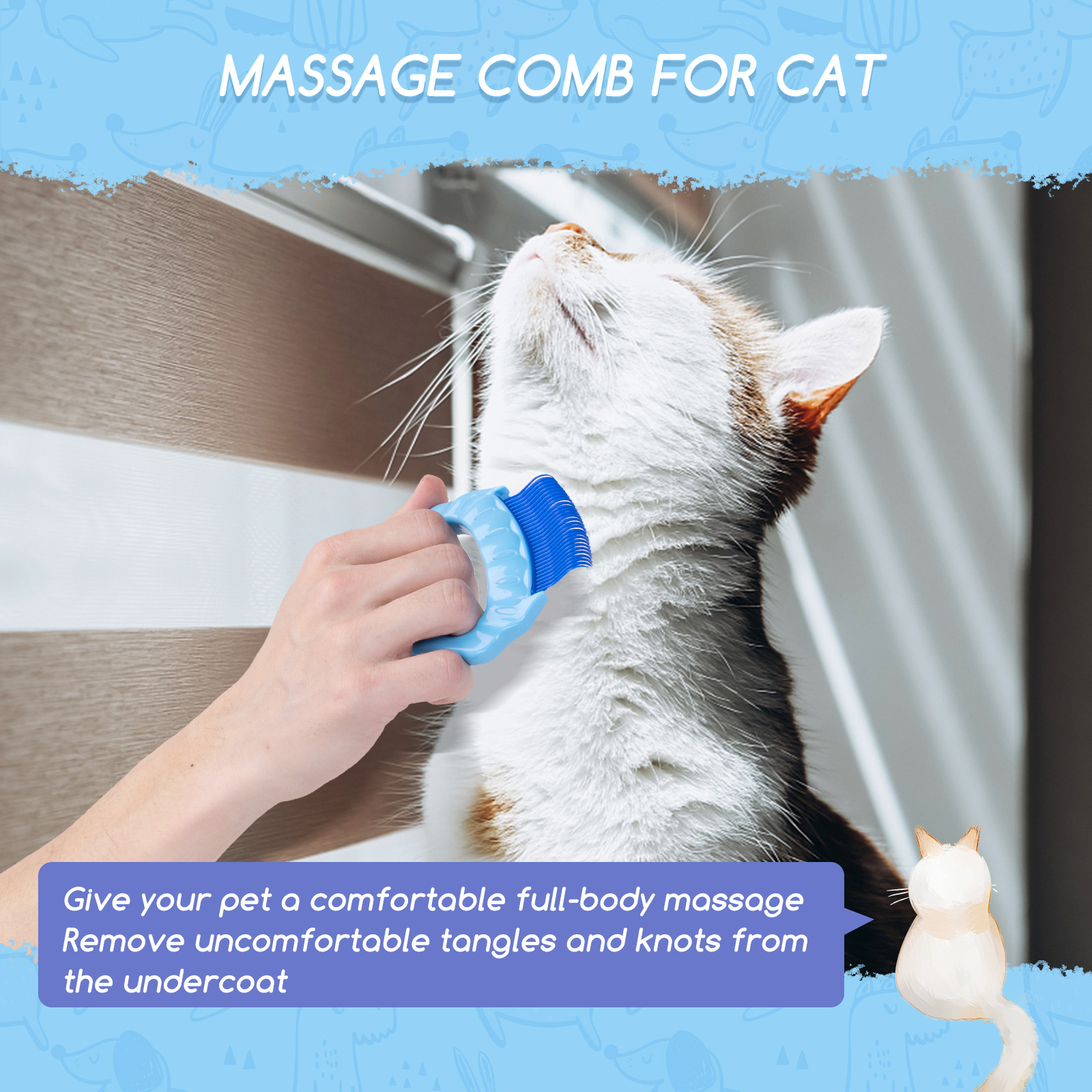 Nobleza - Pentes para Gatos, Escovas para Cães e Gatos, Escova para Cães de Pelo Curto, Pente para Gatos, Escova para Pelos Curtos e Longos de Animais de Estimação, Pente Massageador com Conchas para Cães e Gatos