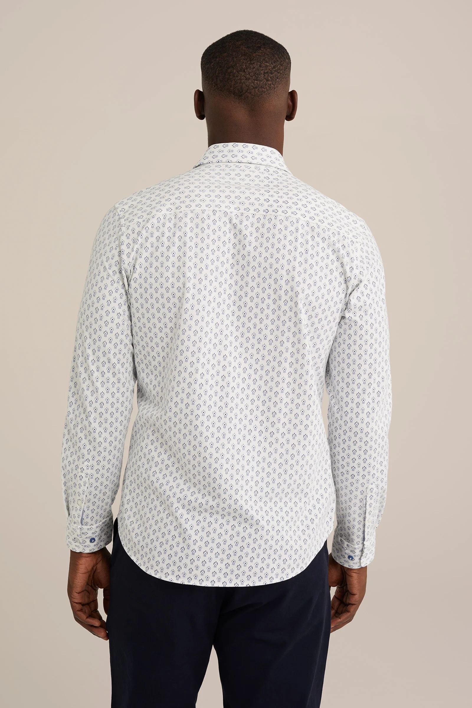 jersey overhemd met feestlijke print WE Fashion Wit