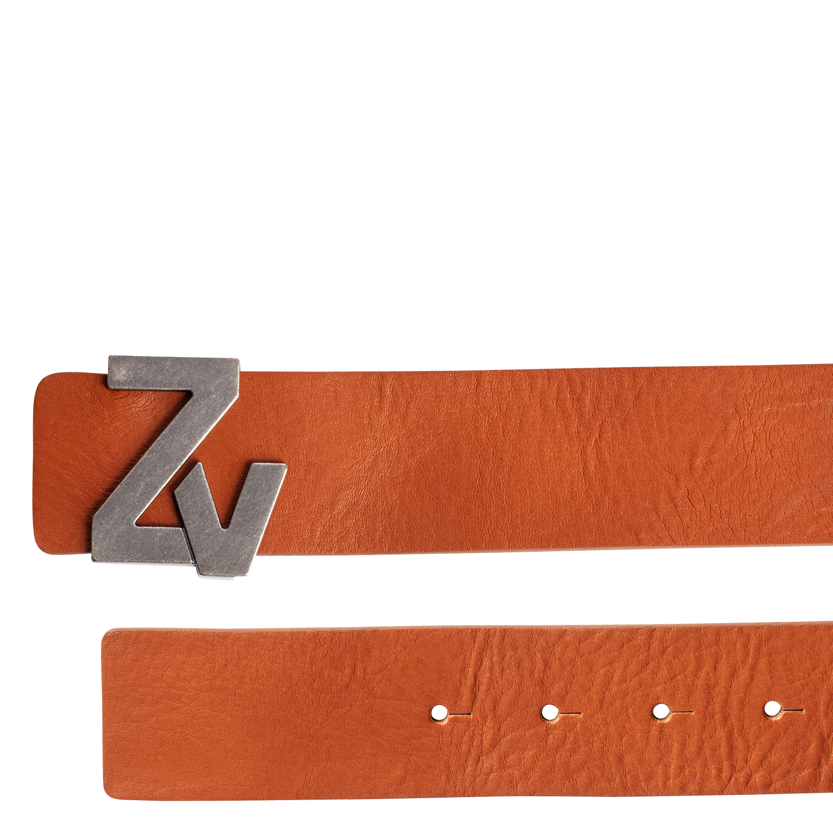 ZV INITIALE - Ceinture ZV en cuir | Marron
