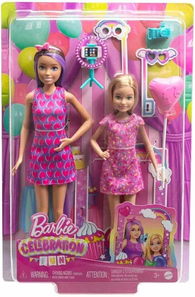 Barbie - Celebration Fun Birthday Skipper and Stacie Doll (HKB12)