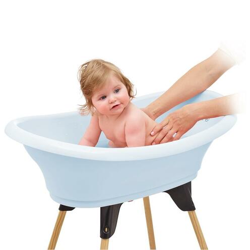 Kit Baignoire VASCO Fleur Bleue : Baignoire + Pieds + Tuyau de vidange - THERMOBABY