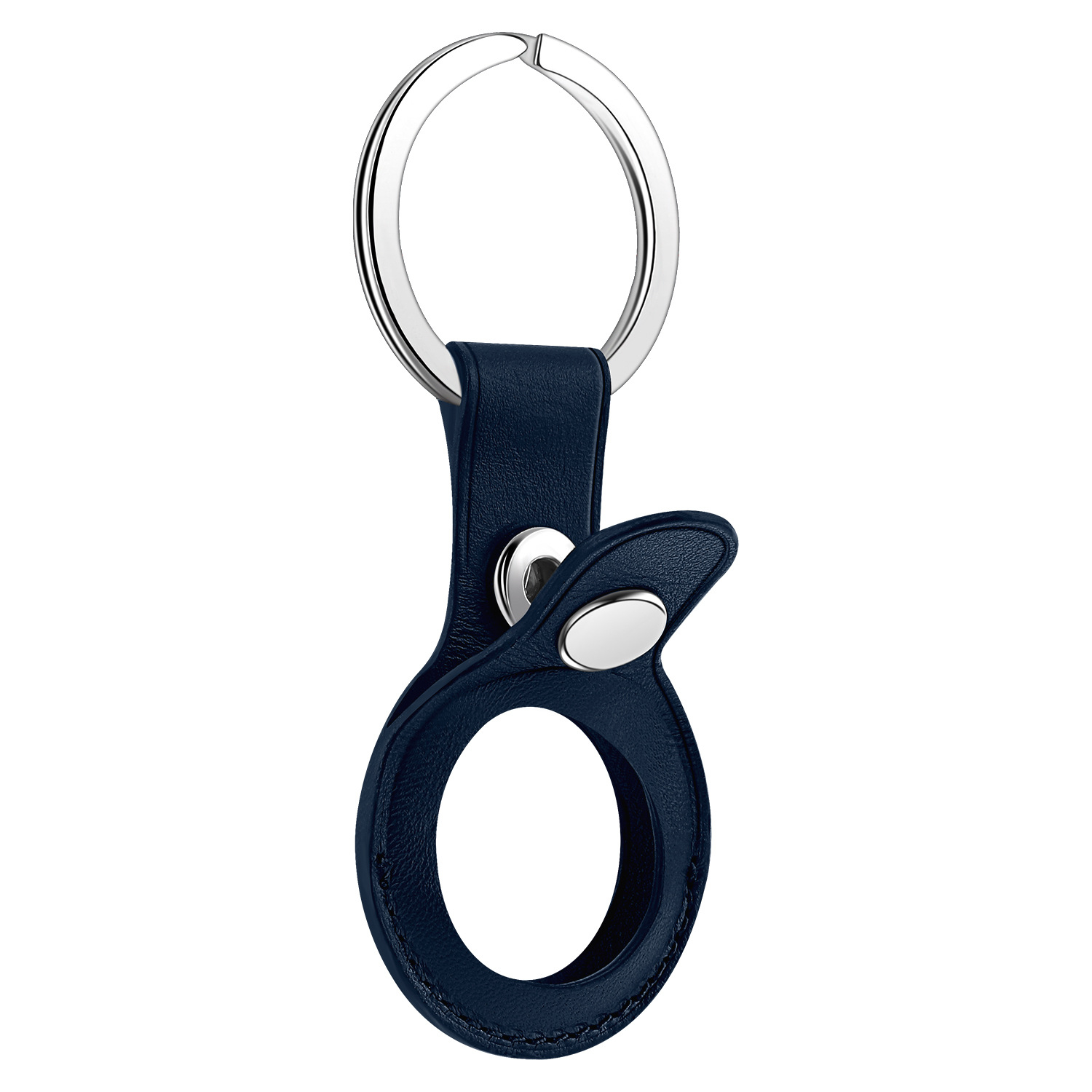 (4er Set) Apple AirTag Anhänger Echtleder Case Hülle Schlüsselanhänger mit Schlüsselring - Braun / Blau / Rot / Schwarz