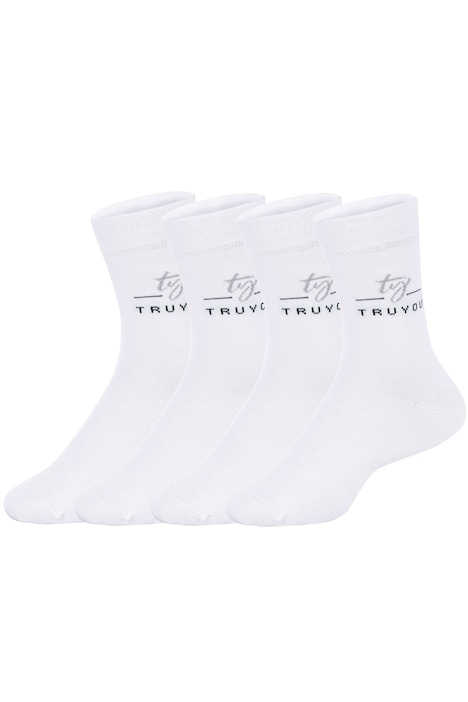 Socken, 4er-Pack, Glitzer-Schriftzug