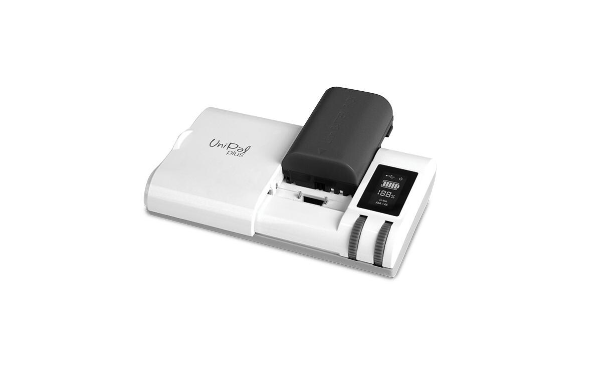 Ladegerät UniPal PlusUniversal Li-Ion Ladegerät mit USB Ausgang