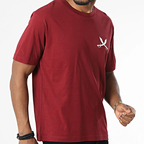 Tee Shirt Oversize Nation Bordeaux Blanc