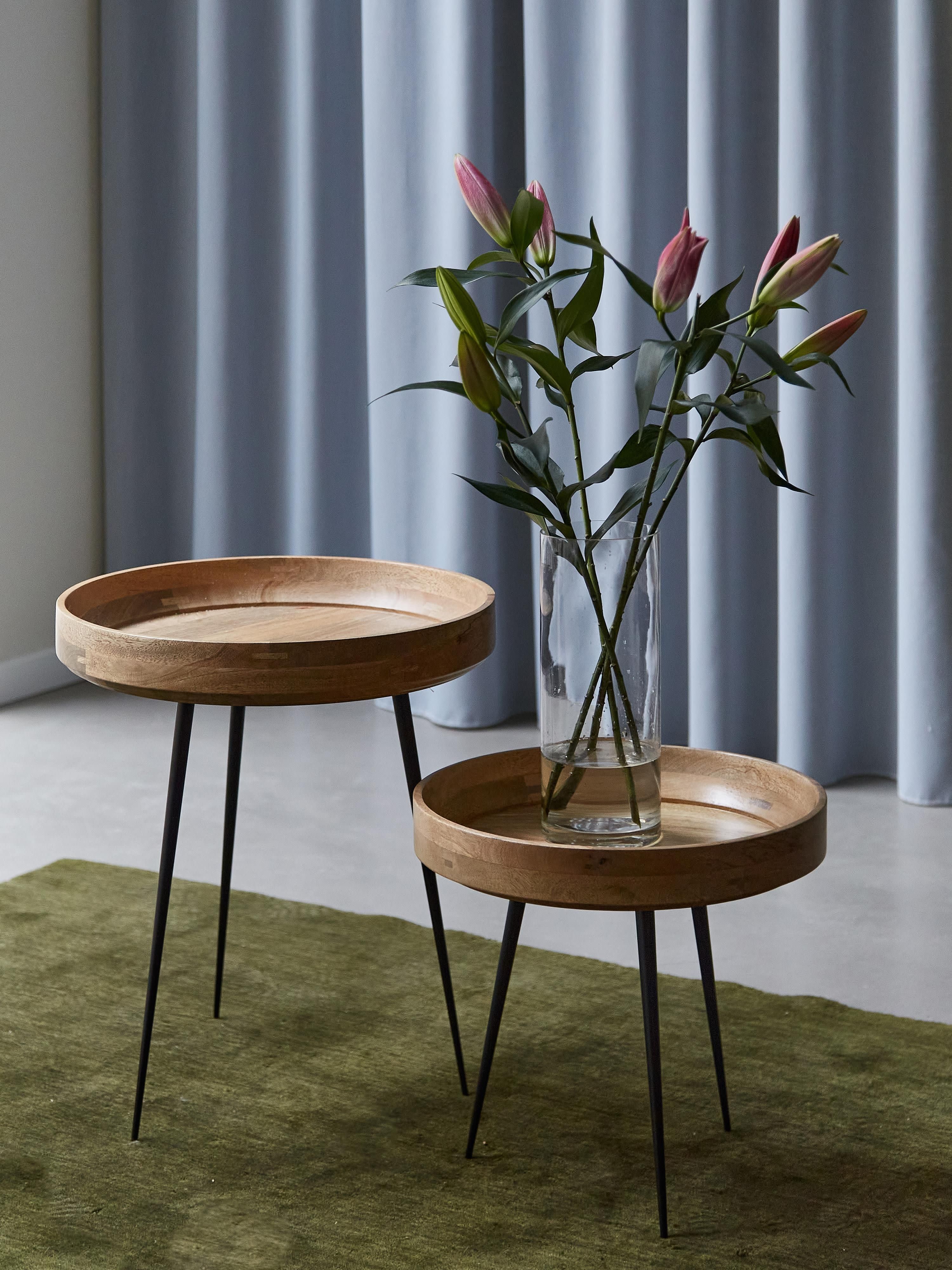 Ronde bijzettafel Bowl van mangohout
