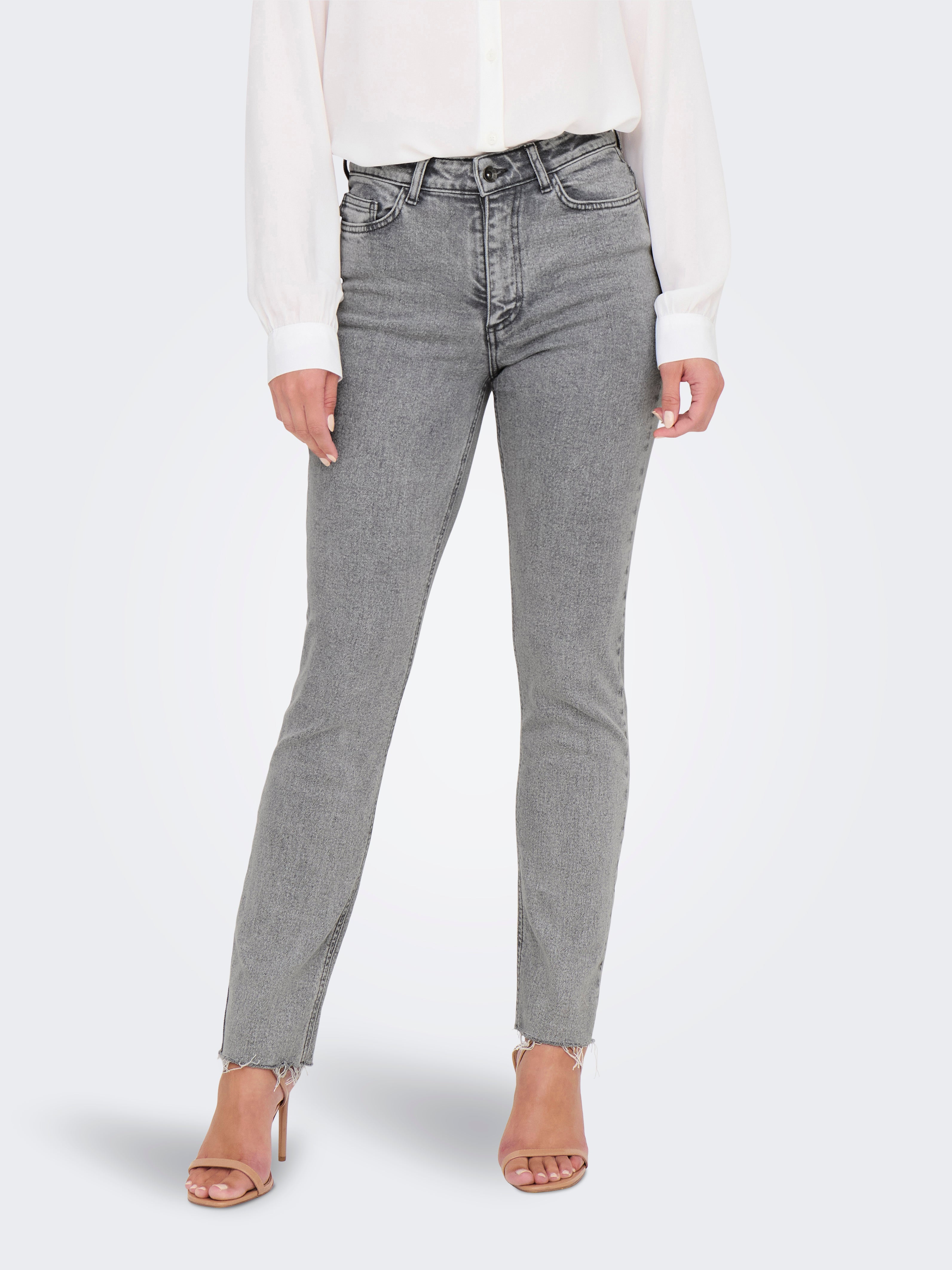 JDYLULLU Hohe Taille Hohe Taille Jeans Light Grey Denim
