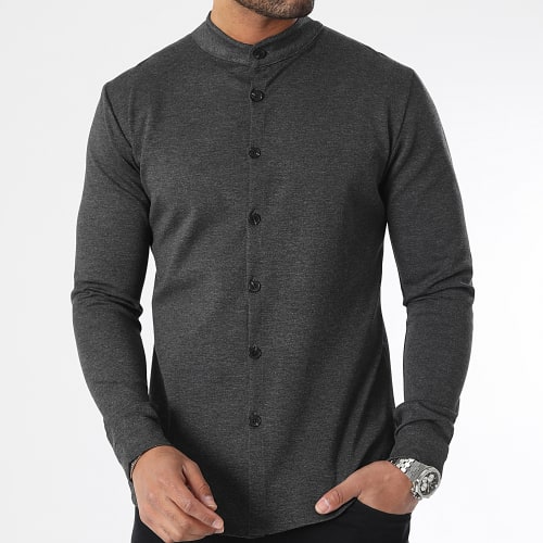 Chemise Manches Longues 0022 Gris Anthracite Chiné