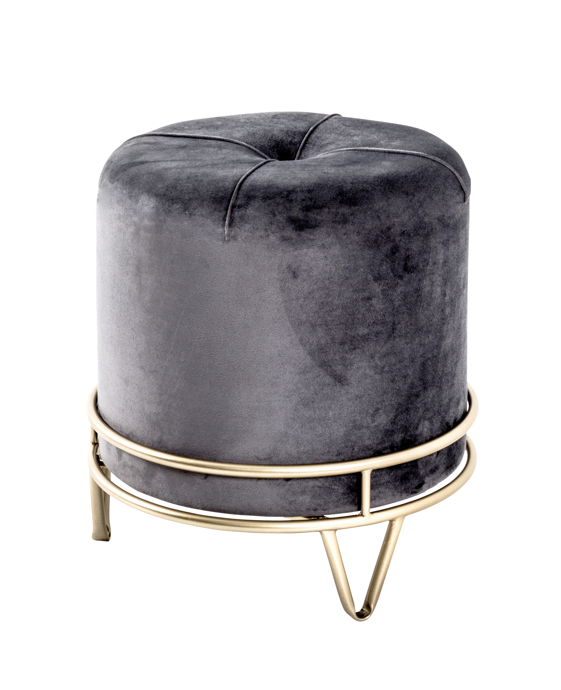 Hocker 38 x 38 cm anthrazit/goldfarbig