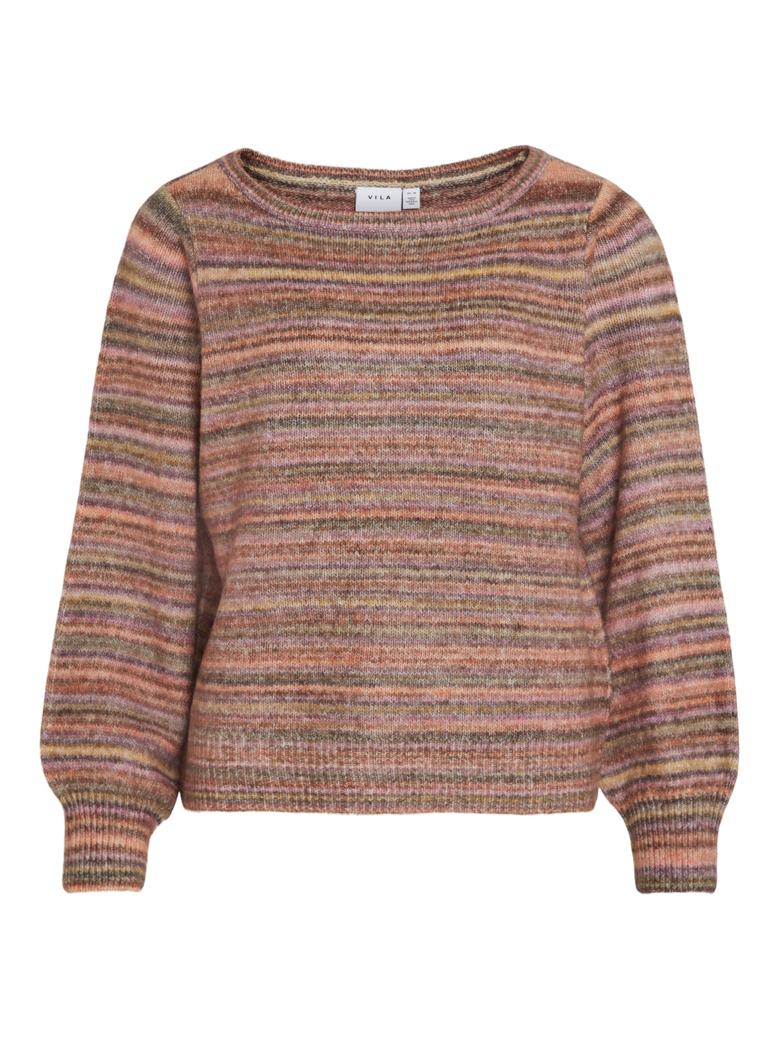 Vila  Vigonia Boatneck L/S striktrøje - Scarab