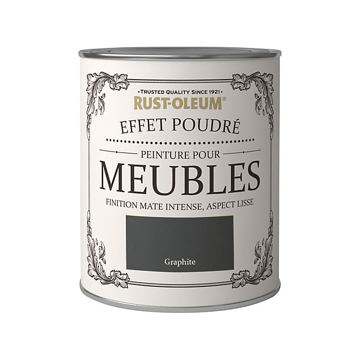 Peinture pour meubles Rust-Oleum graphite effet poudré mat intense 0,75L