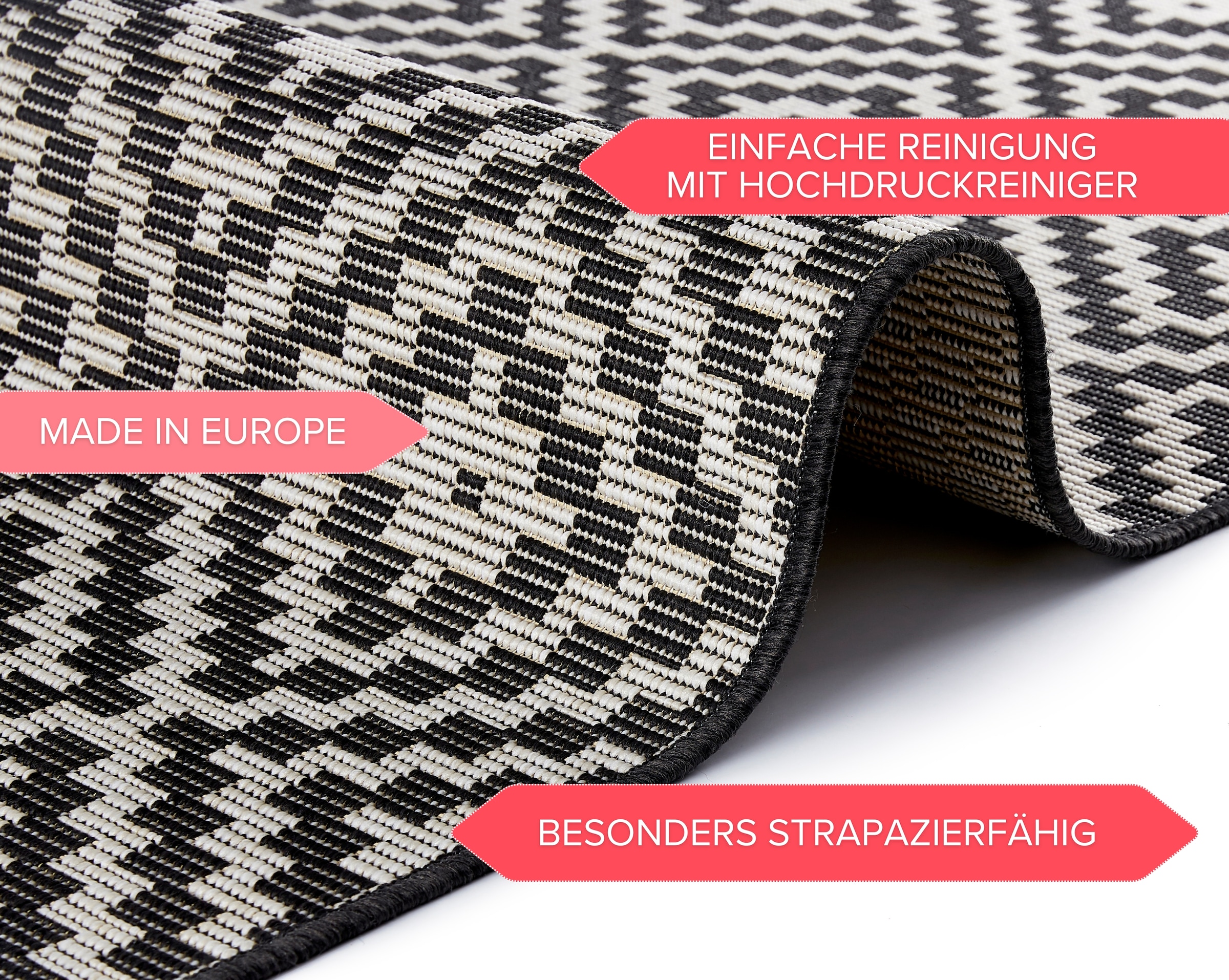 freundin Home Collection Teppich »Breeze« rechteckig 8 mm Höhe In-& Outdoor, Wetterfest, Balkon, Garten, Wohnzimmer, Rauten