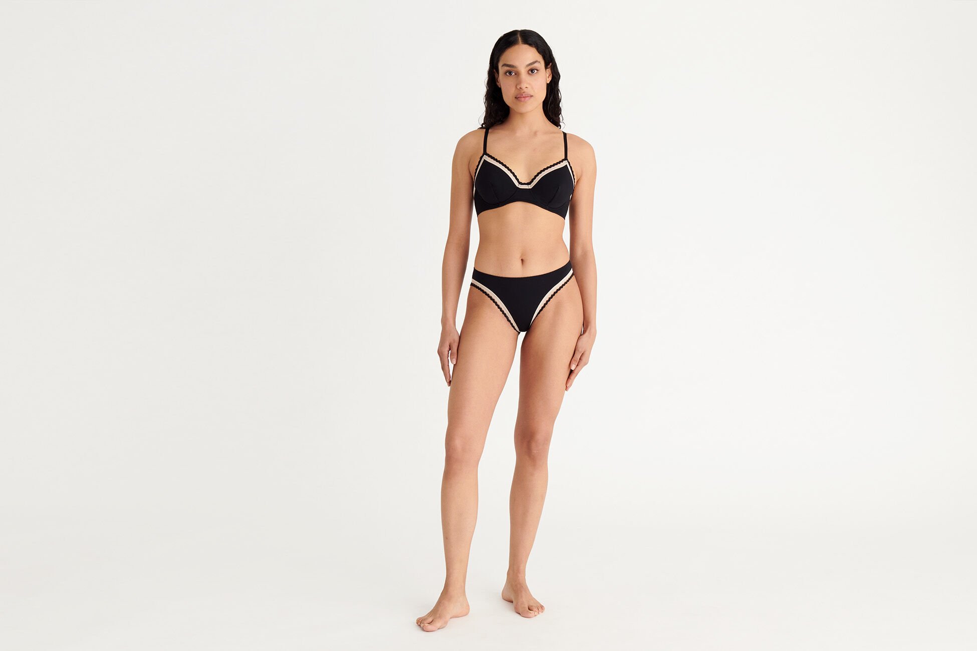 Flash Culotte fine NOIR/ROSE PETALE