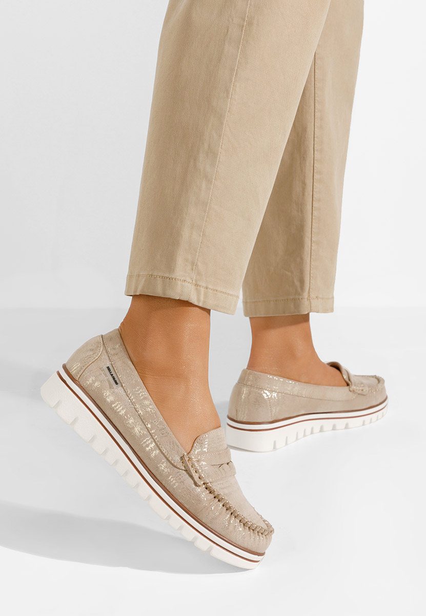Mocassins femme dorées Manise V2