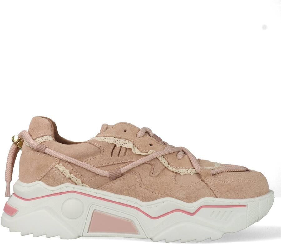 DWRS Jupiter Crochet leren chunky sneakers lichtroze