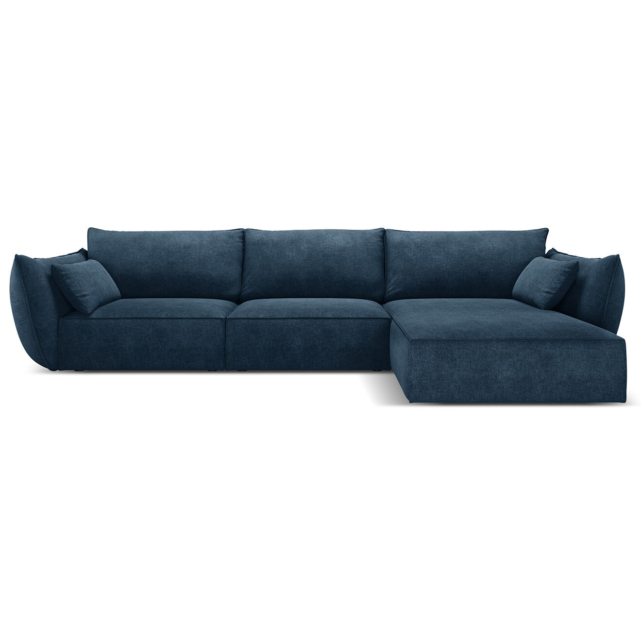 Mazzini Sofas Canapé D'Angle Droit Vanda 5 Places 2 bleu roi - 208x166x85 cm