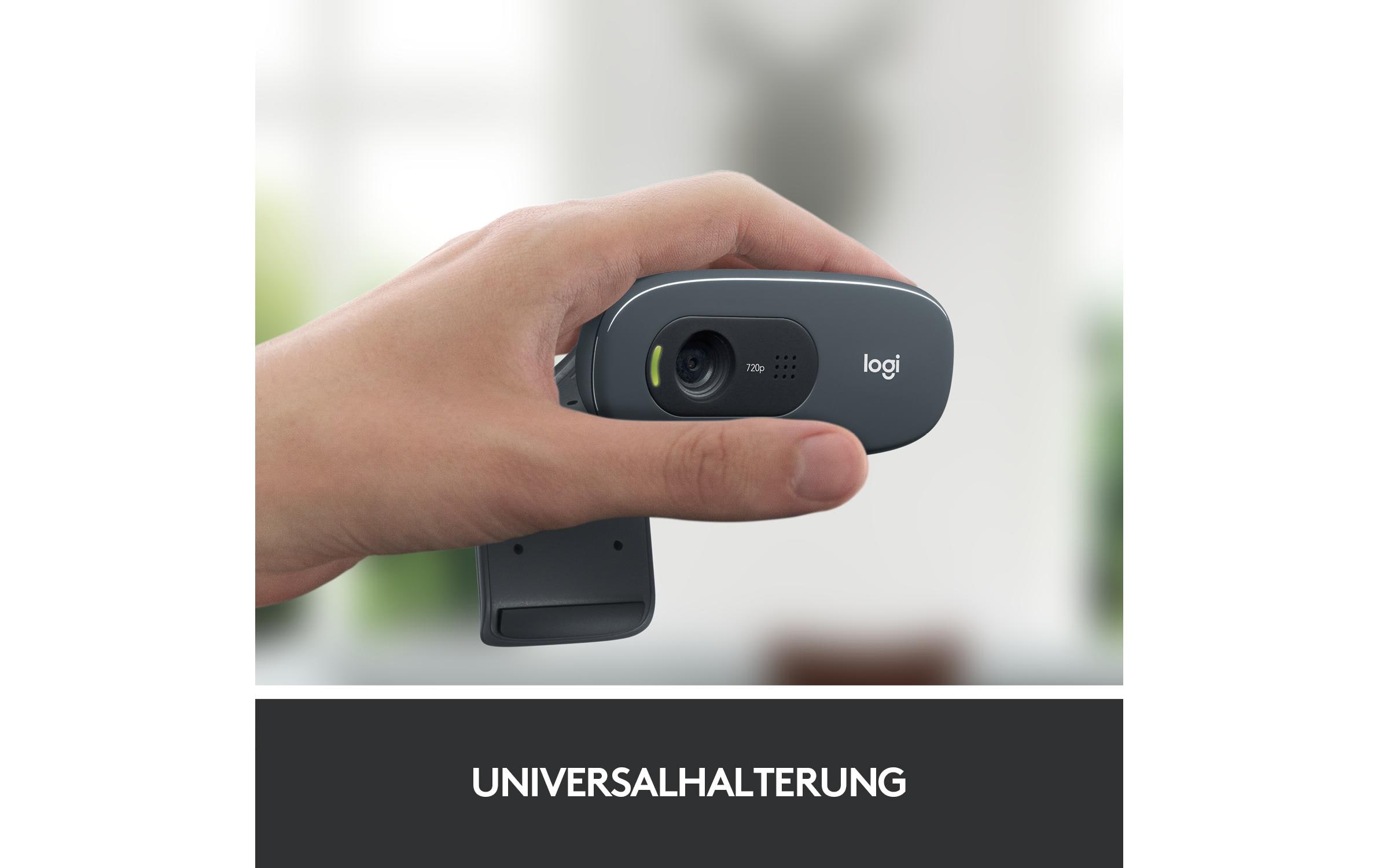 Webcam HD C270 HD 720p, BelichtungskorrekturHD-Webkamera mit Mikrofon, Rauschunterdrückung und Universalhalterung
