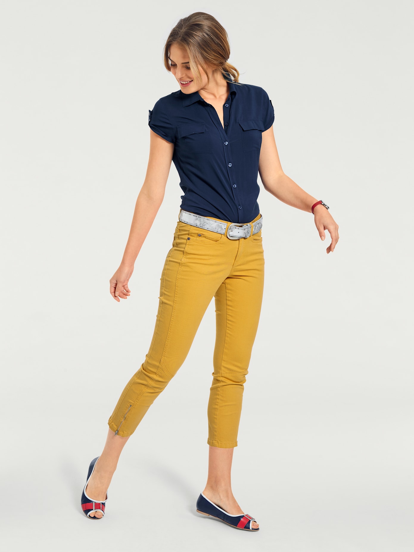 Pantalon effet ventre plat coupe skinny